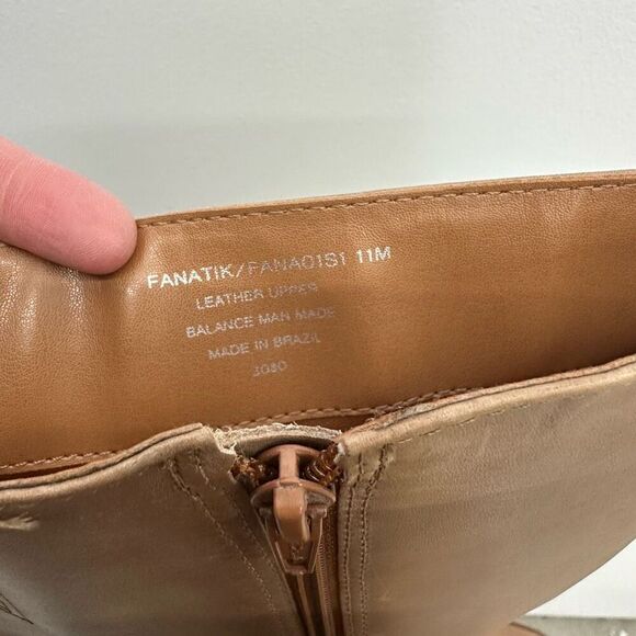 Steve Madden Fanatik Women’s Tan Leather Chunky Stacked Block Heel Below the Kne - Picture 3 of 14